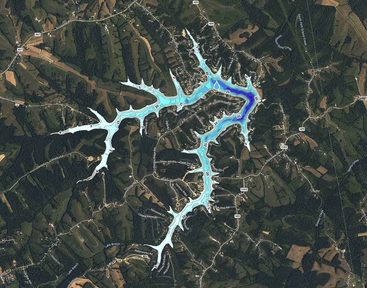 Bathymetric map of lake