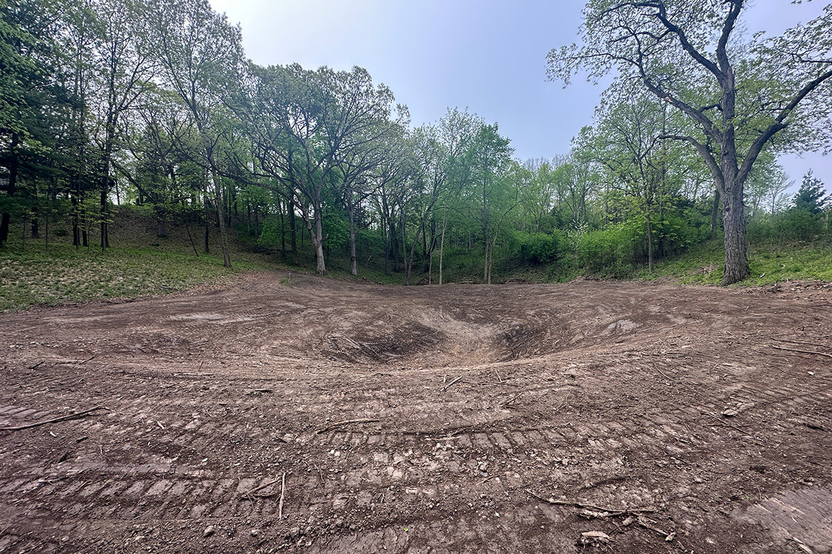 clean dirt field after storm