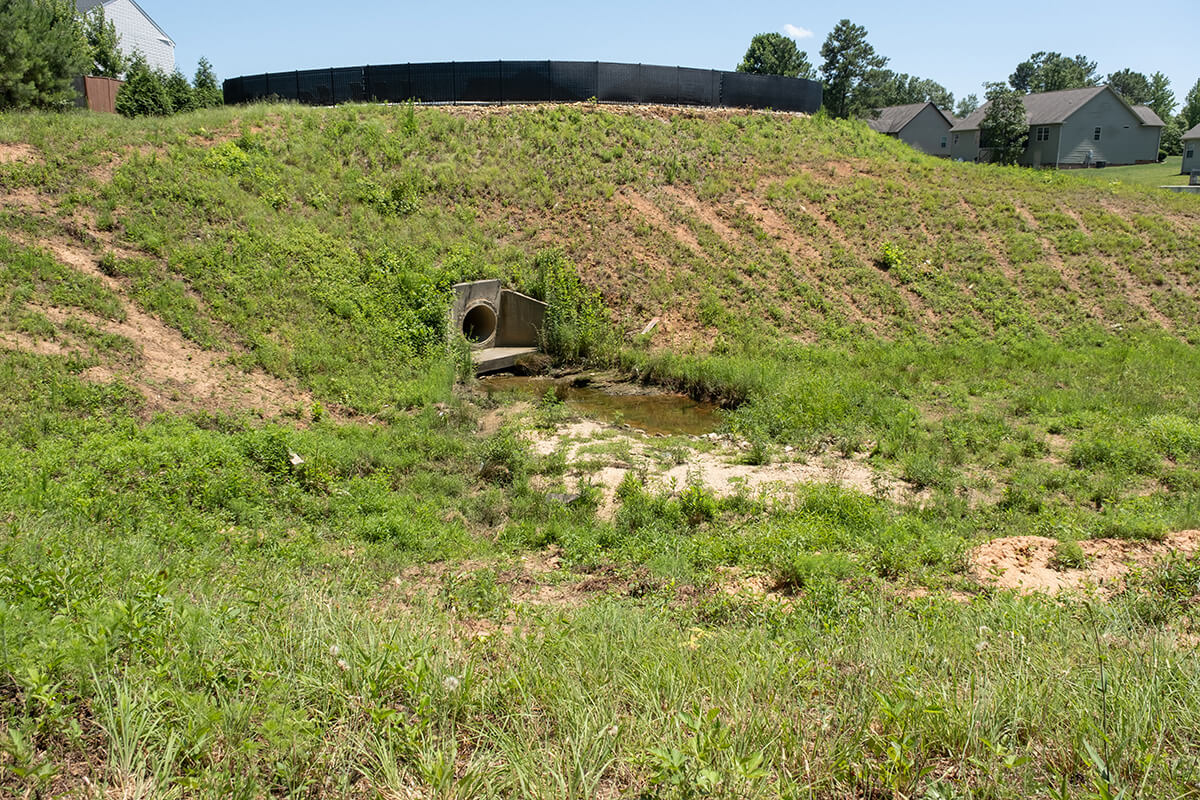 Stormwater outfall in basin